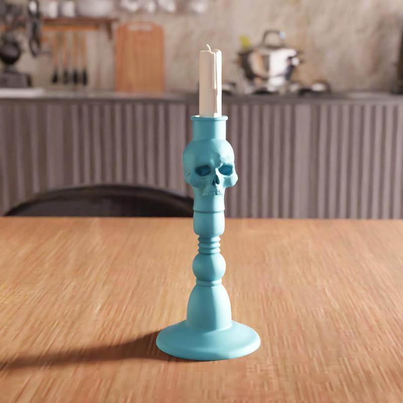 3D Skull Candle Holder STL File - 183
