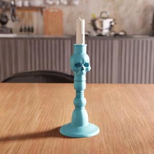 3D Skull Candle Holder STL File - 183
