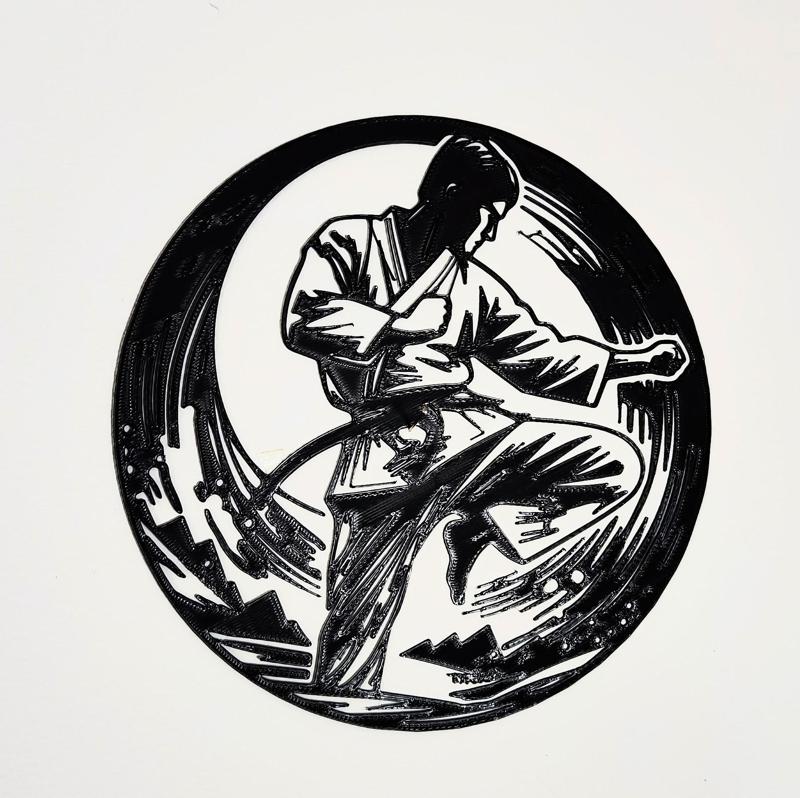 Wall Art decoration with motif of Karate sport