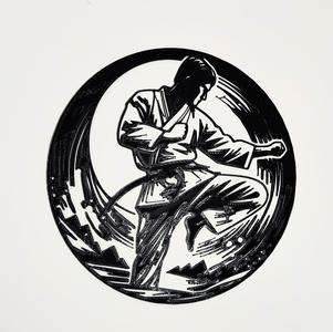 Wall Art decoration with motif of Karate sport