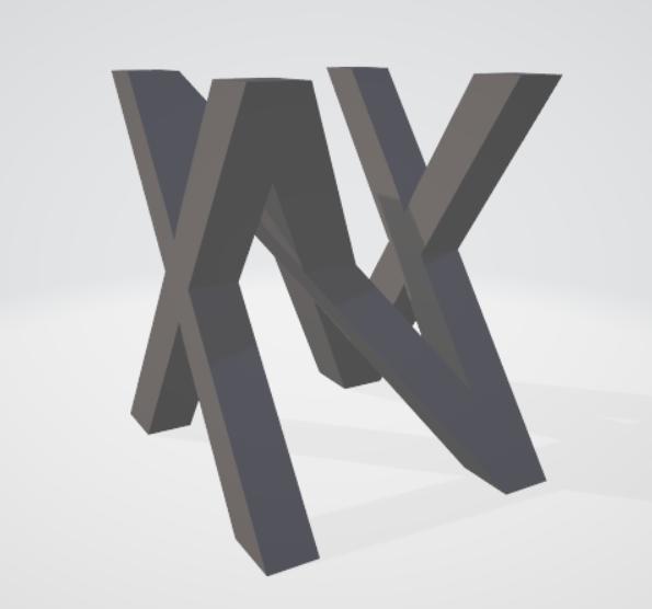 NX art combination letters 90° rotation