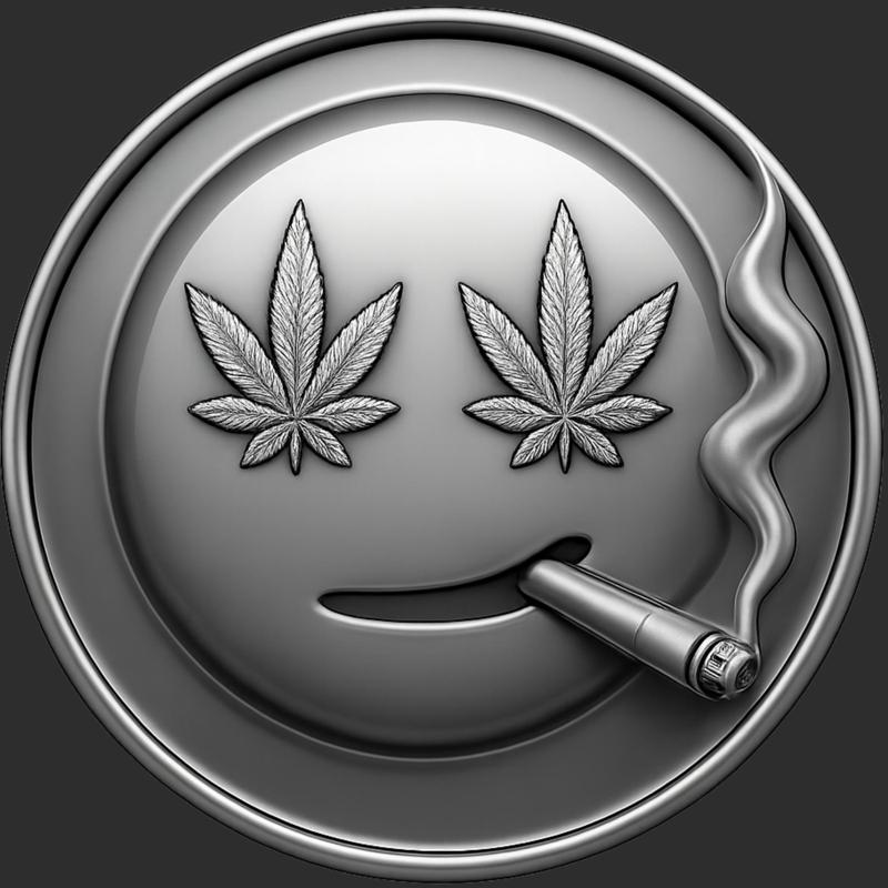 SMOKING EMOJI COIN TOKEN WALL ART