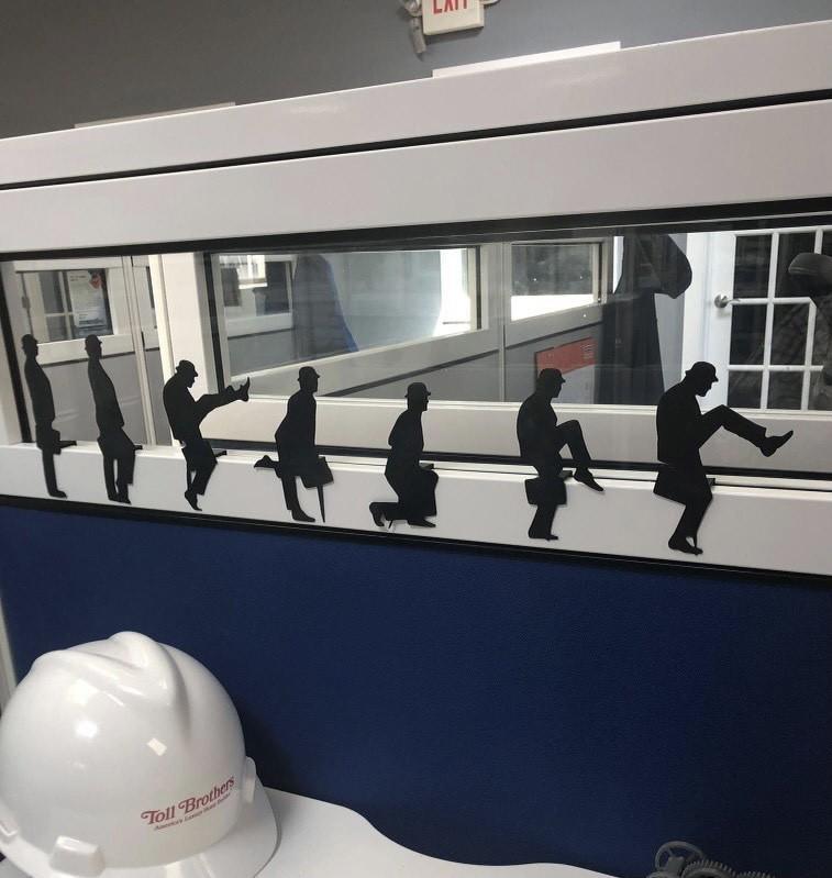 Monty Python, Ministry of Silly Walks, Silhouettes, for Office Cubicle window