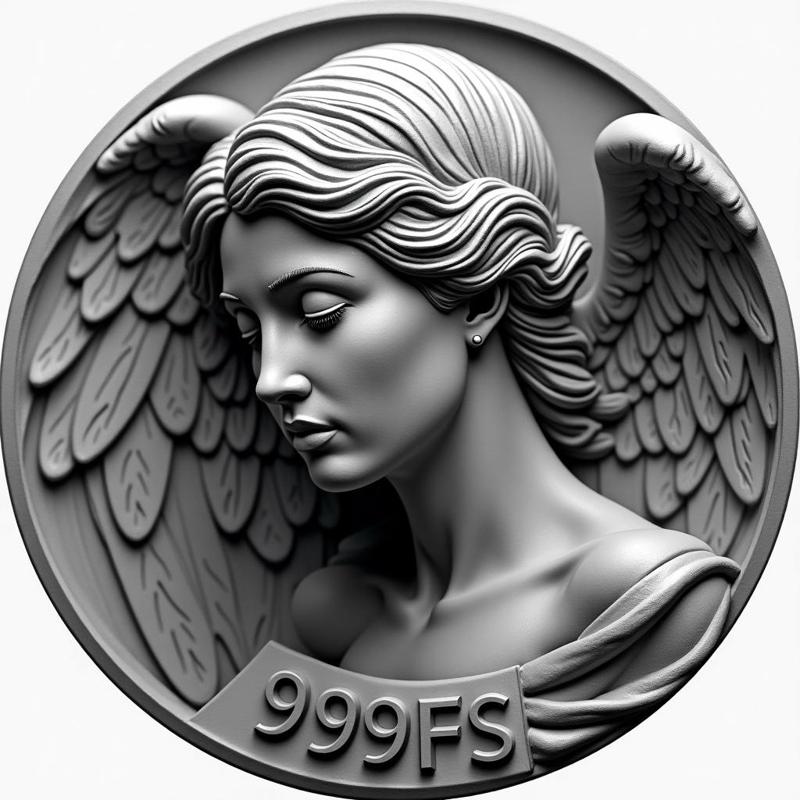 999fs Angel coin token wall art