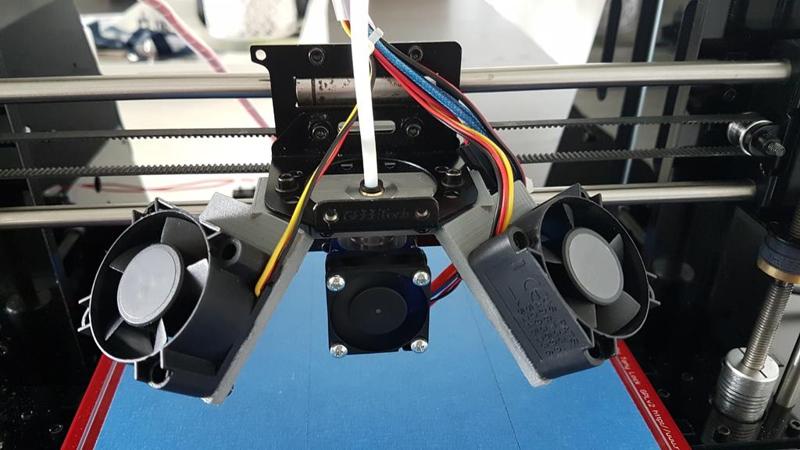 GeeeTech I3 ProB E3D V6 Mount with Dual 40mm Fan Mounts