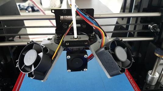 GeeeTech I3 ProB E3D V6 Mount with Dual 40mm Fan Mounts