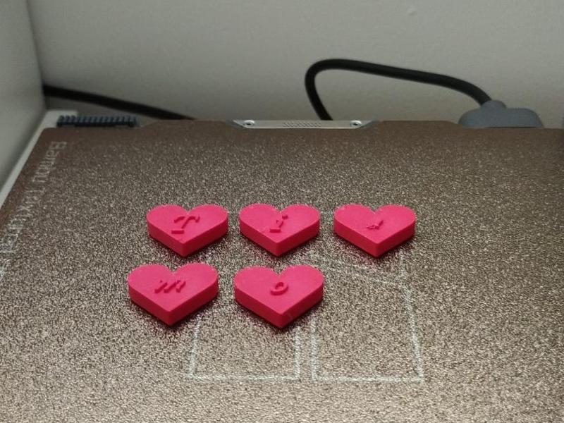 Hearts with I love you inscription