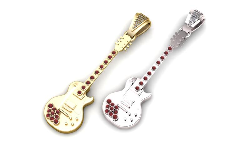 guitar pendant, 3d printable model
