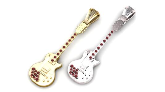 guitar pendant, 3d printable model
