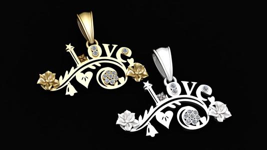 love pendant  3d printable model