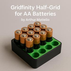 Gridfinity Half-Grid AA Batteries - 4x3