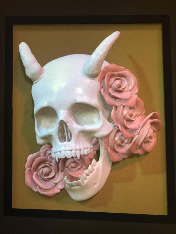 Devil skull with roses