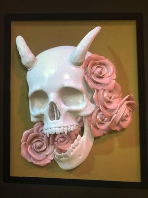 Devil skull with roses