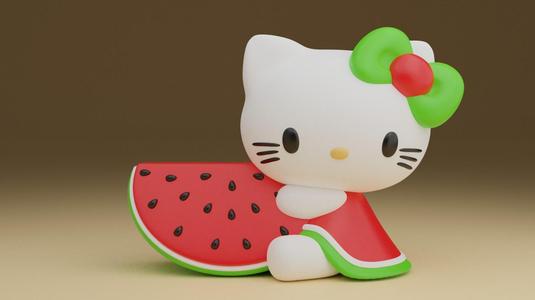 Hello kitty and watermelon