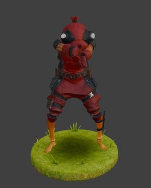 Fishpool Frenzy - Fortnite Deadpool Hybrid 3D Model