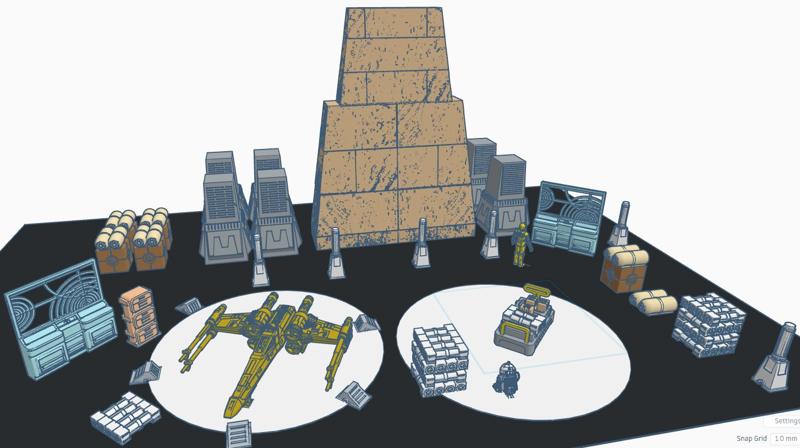 Yavin Hangar Diorama Parts