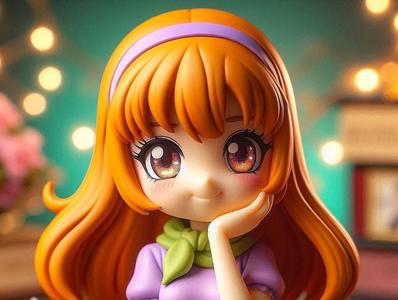 💜 3D Model: Daphne Chibi Bust with Base