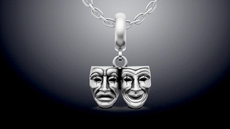 comedy faces pendant