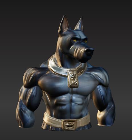 Dobermann superhero bust