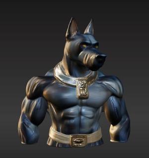 Dobermann superhero bust