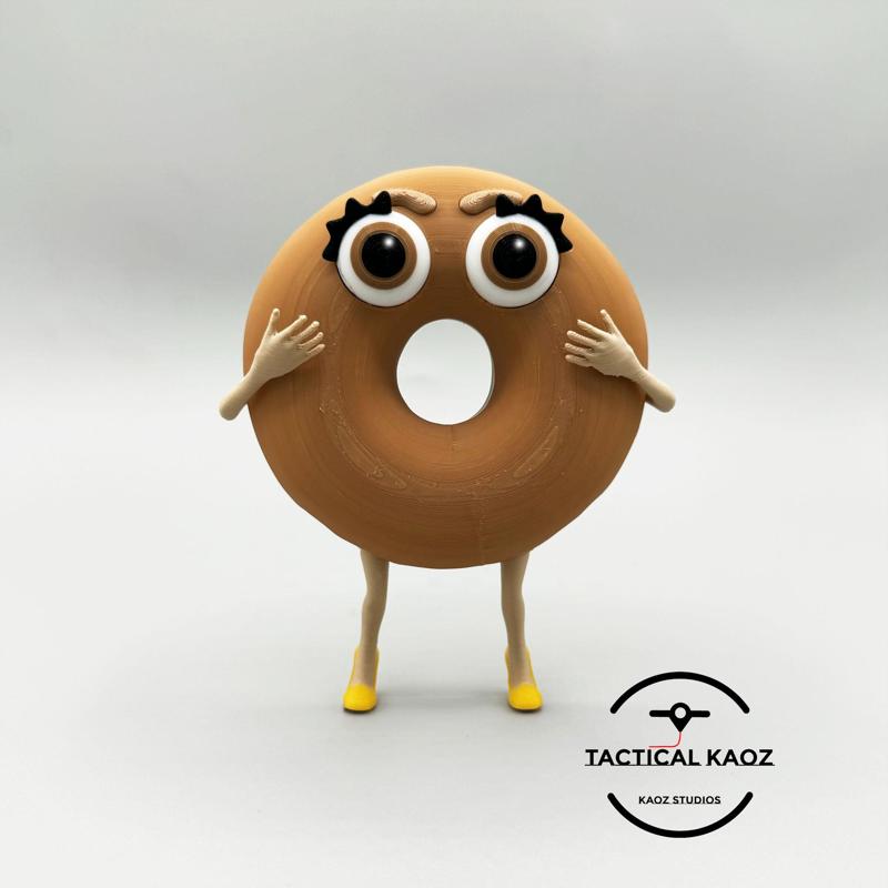 Surprised Donut Funny Figure - Multipart model