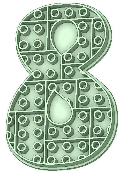 Number 8 cookie cutter blocks