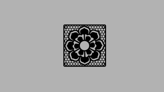 🌸 Floral Mandala - Honeycomb Grid