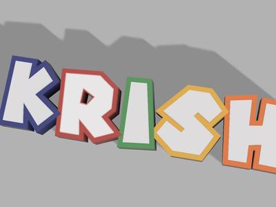 LED name lamp KRISH (SuperMario letters)