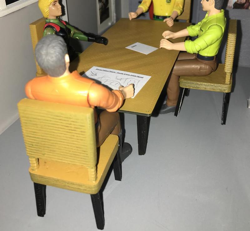 Chair and meeting table (scale 1:14)