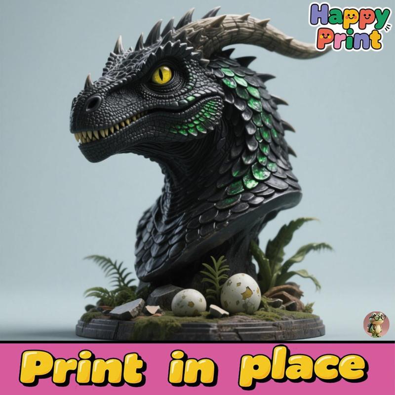 Dinosaur head sculpture