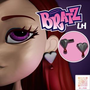 Bratz doll hearts earrings