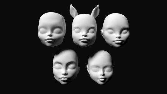Heads for OOAK doll customizing - compatible with monster high dolls - pack 19