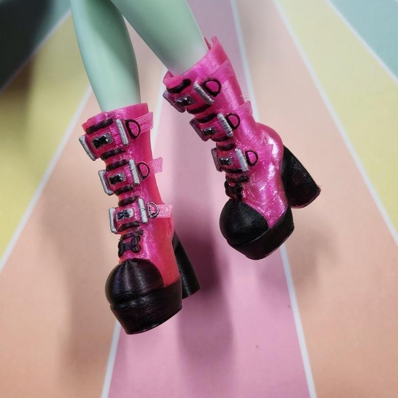 G3 Monster High & Rainbow High Demonia-Inspired Strappy Tall Boots
