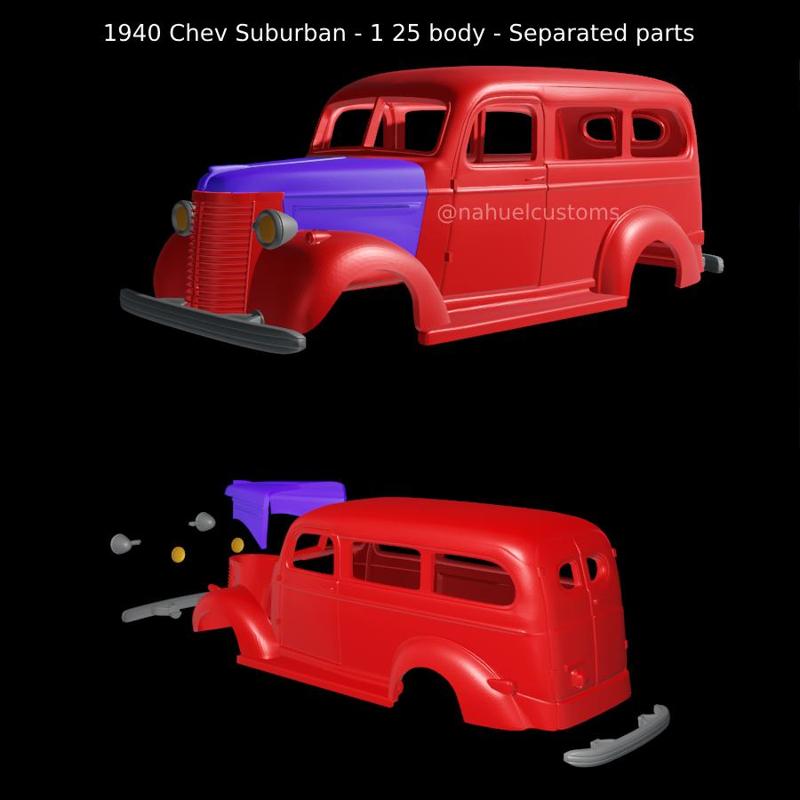 1940 Chev Suburban - 1 25 body - Separated parts