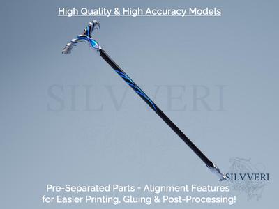 Neuvillette Cane Prop for Cosplay - Genshin Impact - Instant Download STL Files for 3D Printing