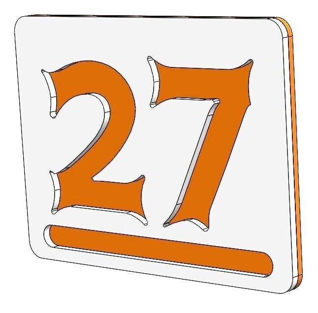 Nr. 27  - Apartment house door number / Modern 3D Apartment Numbers