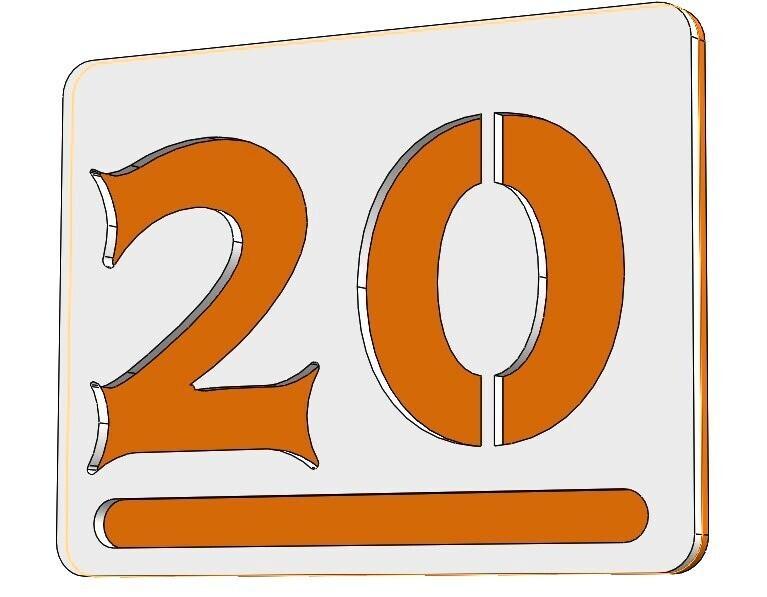 Nr. 20 - Apartment house door number / Modern 3D Apartment Numbers