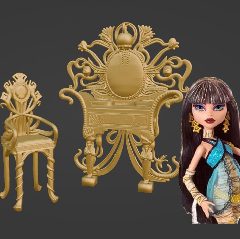Monster High Cleo de Nile Vanity table chair furniture set