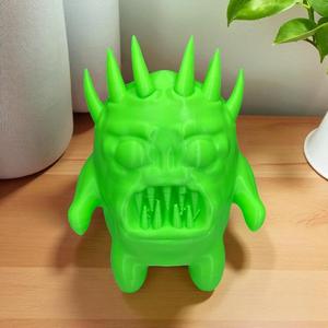 Creepy Monster with Horns and Fangs, and a butt! Halloween, Horror, DND, Fat Monster