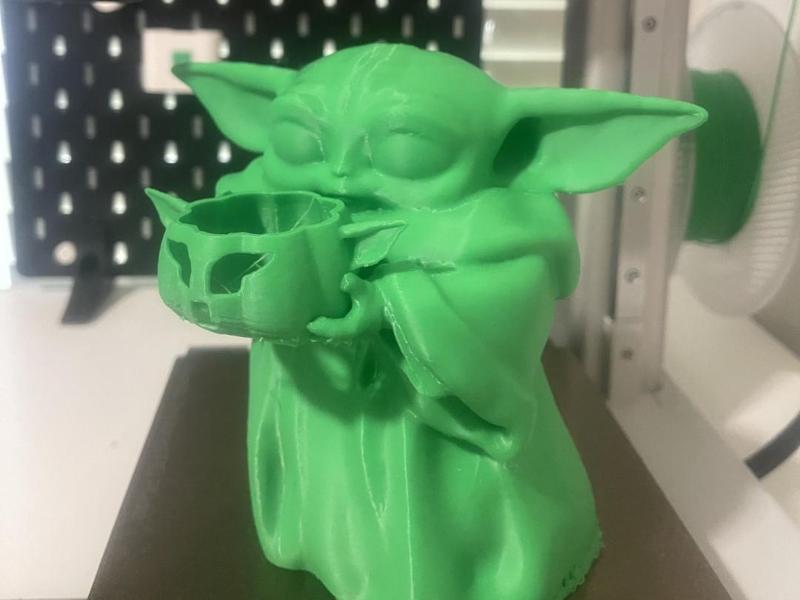 Grogu (Baby Yoda) Holding a Halloween Pumpkin -SW