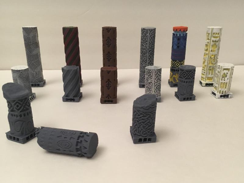 Six Miniature Column Designs Two Heights