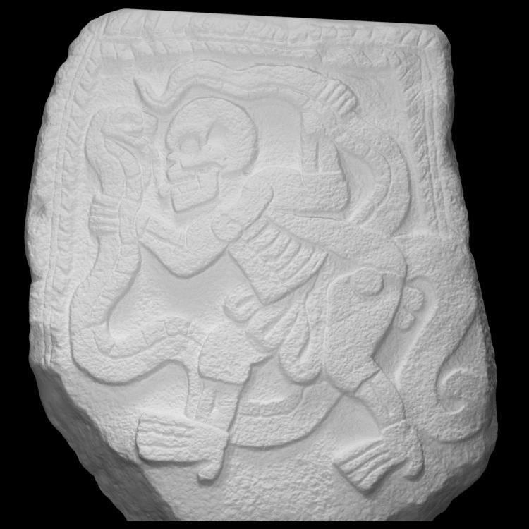 Skeletal Monkey Dancing with a Snake