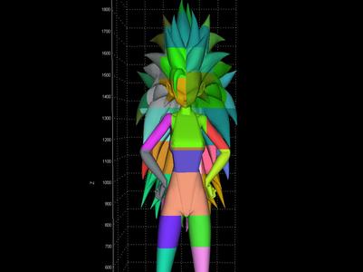 Life-Size Caulifla SSJ3 Hot Dragonball 3D Model