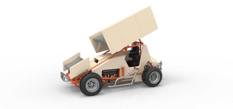 Diecast Winged Sprint car for Ice Scale 1:25