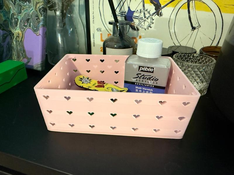 Heart-shaped Perforated Storage Box