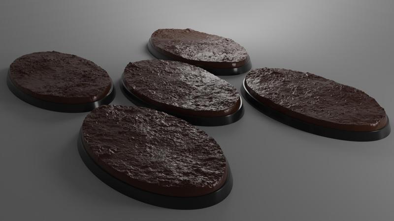 5x 90x52mm base with muddy ground