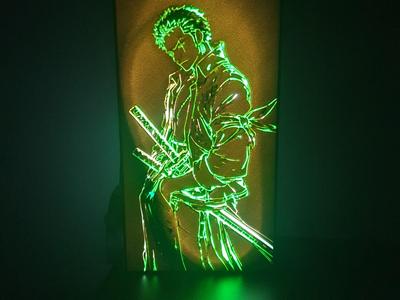 Zoro Neon LED Lightbox – One Piece Edition
