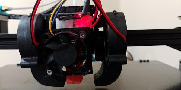 Precision Piezo Orion Mount for CR-10 with E3D v6/Volcano with module mounting design for fans.