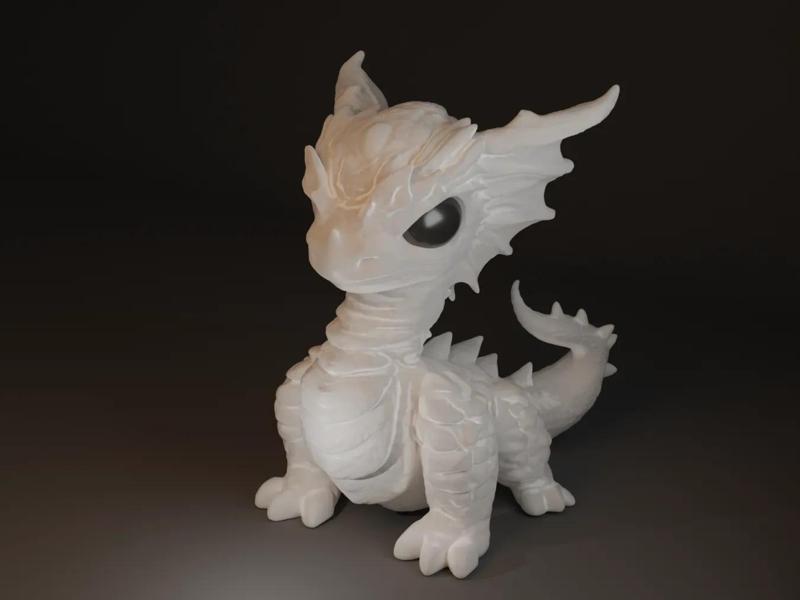 Miniature Cute Little Earth Dragon Model