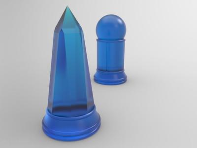 Crystal Chess Set Hollowed for SLA/DLP